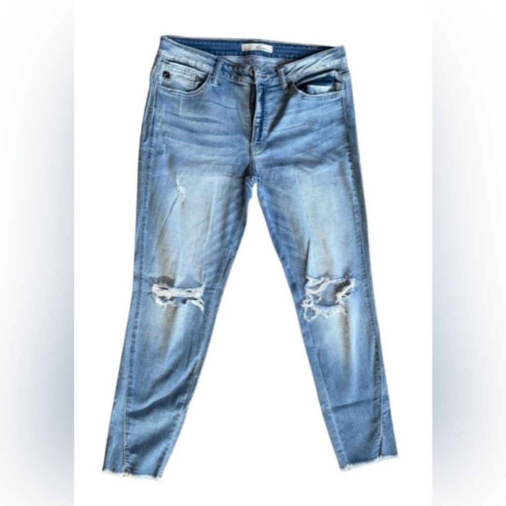 KanCan Light Blue Distressed Boyfriend Jeans - Picture 1 of 6